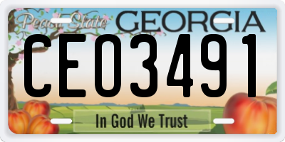 GA license plate CEO3491