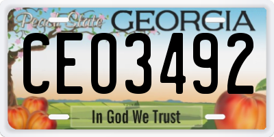 GA license plate CEO3492