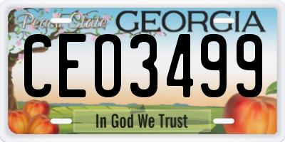 GA license plate CEO3499