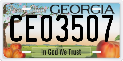 GA license plate CEO3507