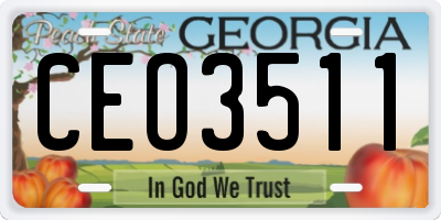 GA license plate CEO3511
