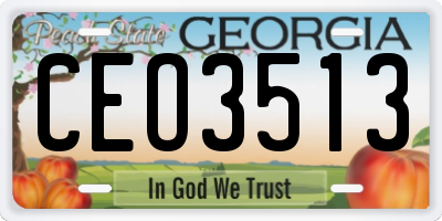 GA license plate CEO3513