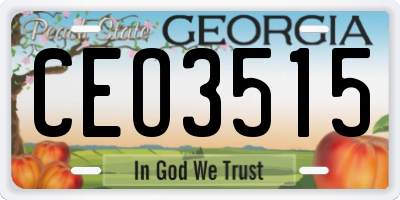 GA license plate CEO3515