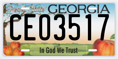 GA license plate CEO3517
