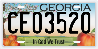 GA license plate CEO3520