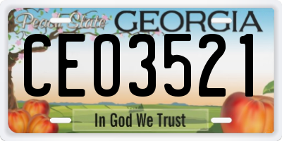 GA license plate CEO3521