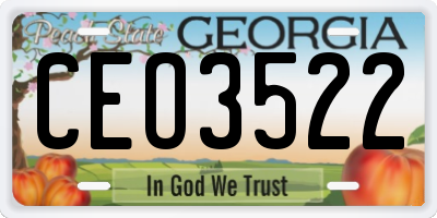 GA license plate CEO3522