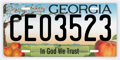 GA license plate CEO3523