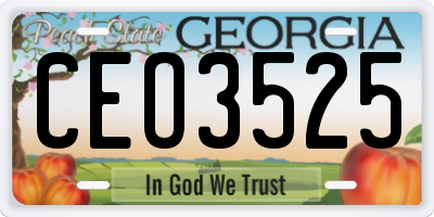 GA license plate CEO3525