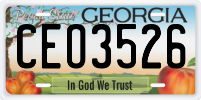 GA license plate CEO3526