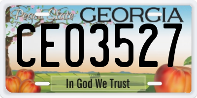 GA license plate CEO3527