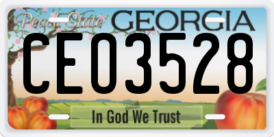 GA license plate CEO3528