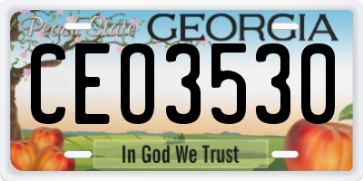 GA license plate CEO3530