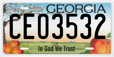 GA license plate CEO3532
