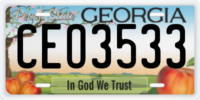 GA license plate CEO3533
