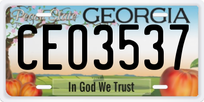 GA license plate CEO3537