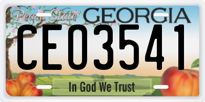 GA license plate CEO3541