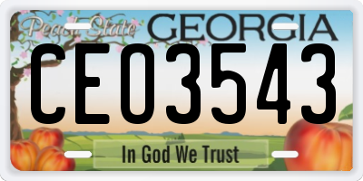 GA license plate CEO3543