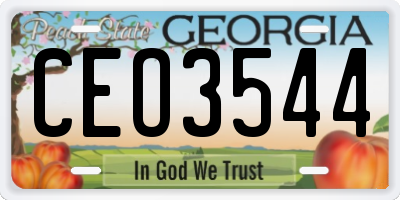 GA license plate CEO3544