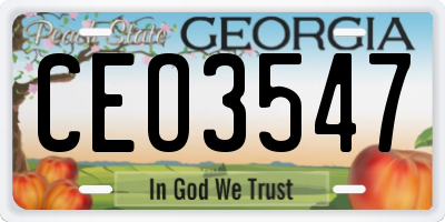 GA license plate CEO3547