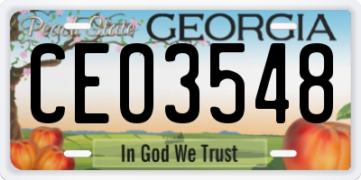 GA license plate CEO3548