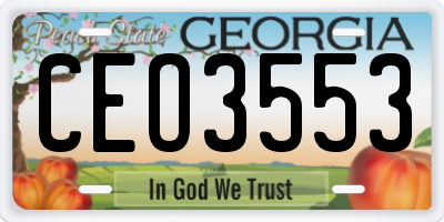 GA license plate CEO3553