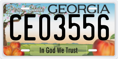 GA license plate CEO3556