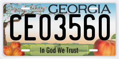 GA license plate CEO3560