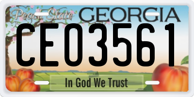 GA license plate CEO3561