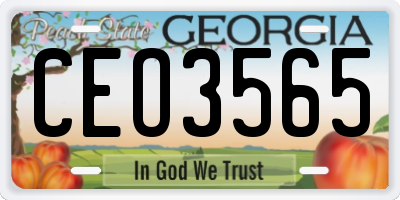 GA license plate CEO3565