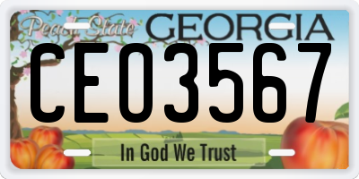 GA license plate CEO3567