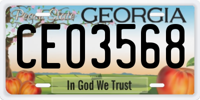 GA license plate CEO3568