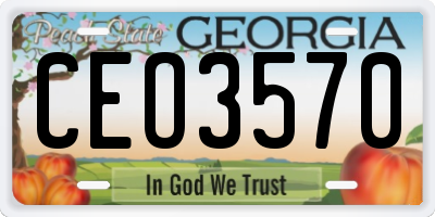 GA license plate CEO3570