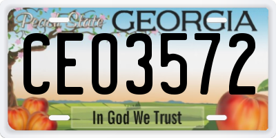 GA license plate CEO3572