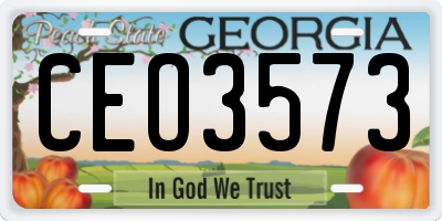 GA license plate CEO3573