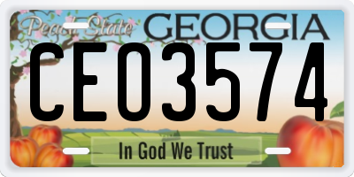 GA license plate CEO3574