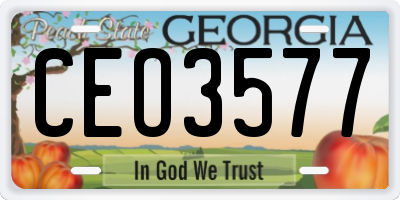 GA license plate CEO3577