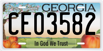 GA license plate CEO3582