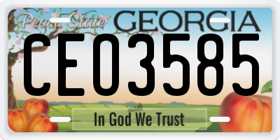 GA license plate CEO3585