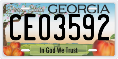GA license plate CEO3592