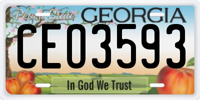 GA license plate CEO3593