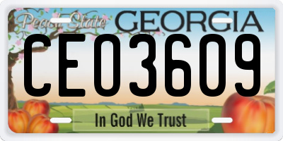 GA license plate CEO3609