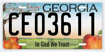 GA license plate CEO3611