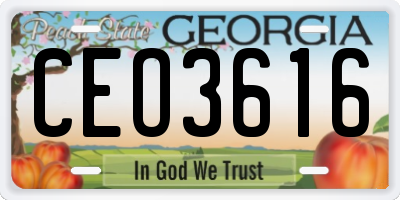 GA license plate CEO3616