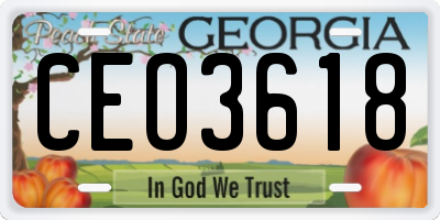 GA license plate CEO3618