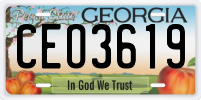 GA license plate CEO3619