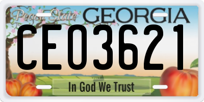 GA license plate CEO3621