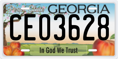 GA license plate CEO3628