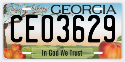 GA license plate CEO3629