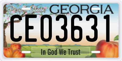 GA license plate CEO3631